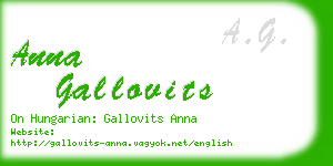 anna gallovits business card